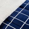 Coberdrom Cobertor Brooklyn King Sherpa Manta Flannel Quadriculado - Azul Marinho - 2