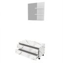 Ver imagem 3 de Conjunto para Banheiro com Espelho Branco e Gabinete Móvel Mármore Branco Tecno Mobili