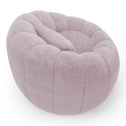 Poltrona Decorativa Estilo Concha Abóbora Shell Fixa Bouclê Rosé - Desk Design - 5