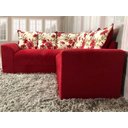 Ver imagem 3 de Sofá Canto Vermelho com Floral 608/25 Belo
