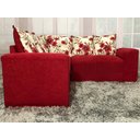 Ver imagem 2 de Sofá Canto Vermelho com Floral 608/25 Belo