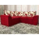 Ver imagem 1 de Sofá Canto Vermelho com Floral 608/25 Belo