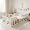 Ver imagem 1 de Cama Montessoriana com Colchão Solteiro em Madeira Maciça Repleta