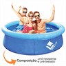Piscina Inflável 1000 Litros Infantil Redonda de Plástico com Reparos 168cm X 51cm - 3