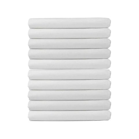 Kit 10 Lençol Clinica Hospital Hotel Algodão Percal Branco