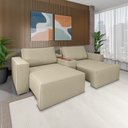 Ver imagem 1 de Sofá Decorativo Automatizado Shogun 252cm Reclinável 6 Posições Retrátil C/console Central Entrada U