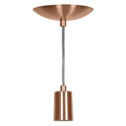 Lustre Pendente Tubo Cilindro Alumínio Cobre Fio 120cm - 2