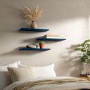 Ver imagem 4 de Kit 3 Prateleiras Parede 60cm Mdf Nicho Sala Quarto Cozinha:freijó