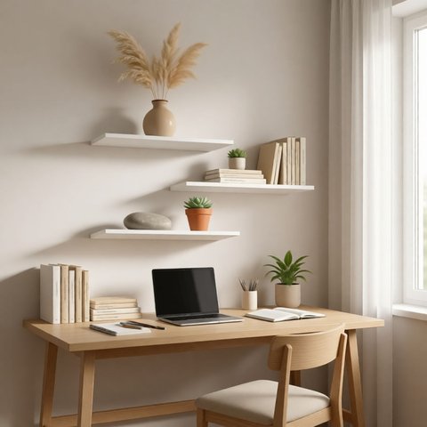 Kit 3 Prateleiras Parede 60cm MDF Nicho Sala Quarto Cozinha:Freijó