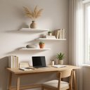 Ver imagem 1 de Kit 3 Prateleiras Parede 60cm MDF Nicho Sala Quarto Cozinha:Freijó