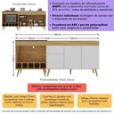Ver imagem 5 de Kit Balcão de Cozinha para Pia e Balcão para Cooktop/Forno 190cm Veneza Multimóveis MP2384 -