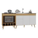 Ver imagem 1 de Kit Balcão de Cozinha para Pia e Balcão para Cooktop/Forno 190cm Veneza Multimóveis MP2384 -