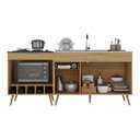 Ver imagem 3 de Kit Balcão de Cozinha para Pia e Balcão para Cooktop/Forno 190cm Veneza Multimóveis MP2384 -
