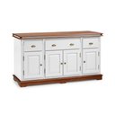 Ver imagem 1 de Balcão Buffet 4 Portas 3 Gavetas Manchester 2048 Linz Móveis - Branco/Imbuia Glazer