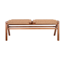 Ver imagem 6 de Banco Madeira Maciça Hanna com Assento em Fibra Natural Trançada À Mão 2 Lugares Amêndoa