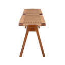 Ver imagem 5 de Banco Madeira Maciça Hanna com Assento em Fibra Natural Trançada À Mão 2 Lugares Amêndoa