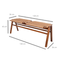 Ver imagem 2 de Banco Madeira Maciça Hanna com Assento em Fibra Natural Trançada À Mão 2 Lugares Amêndoa