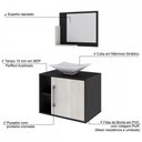 Ver imagem 4 de Armário de Banheiro com Cuba e Espelho 1 Porta 2 Prateleiras Preto Onix/Snow 13689 - Compace