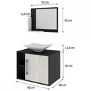 Ver imagem 3 de Armário de Banheiro com Cuba e Espelho 1 Porta 2 Prateleiras Preto Onix/Snow 13689 - Compace