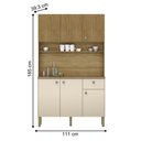 Ver imagem 4 de Armário de Cozinha Meraki 6 Portas 1 Gaveta MDP 111cm Freijó Vanilla Kit'S Paraná