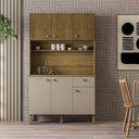 Ver imagem 3 de Armário de Cozinha Meraki 6 Portas 1 Gaveta MDP 111cm Freijó Vanilla Kit'S Paraná