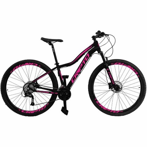Bicicleta Aro 29 Cripto 24 Marchas Freio Disco C-suspensão - Preto-rosa - 17" Preto-rosa