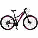 Ver imagem 1 de Bicicleta Aro 29 Cripto 24 Marchas Freio Disco C-suspensão - Preto-rosa - 17" Preto-rosa
