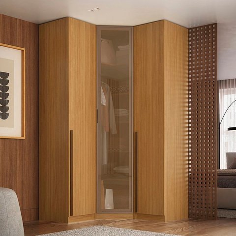 Guarda-roupa de Canto Obliquo Reflecta 3 Portas Mdf Altezza