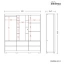 Ver imagem 7 de Guarda Roupa Solteiro Atena 2 Portas 6 Gavetas Flex Cinamomo/sálvia com Led – Móveis Albatroz
