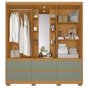 Ver imagem 4 de Guarda Roupa Solteiro Atena 2 Portas 6 Gavetas Flex Cinamomo/sálvia com Led – Móveis Albatroz