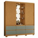 Ver imagem 1 de Guarda Roupa Solteiro Atena 2 Portas 6 Gavetas Flex Cinamomo/sálvia com Led – Móveis Albatroz