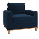 Ver imagem 3 de Conjunto Estofado Living + 1 Poltrona Napoles Azul - Casa Giulia