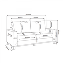 Ver imagem 5 de Conjunto Estofado Living + 1 Poltrona Napoles Azul - Casa Giulia