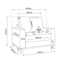 Ver imagem 6 de Conjunto Estofado Living + 1 Poltrona Napoles Azul - Casa Giulia