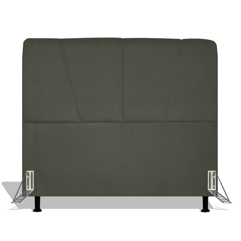 Cabeceira Estofada Topázio 140 cm Para Cama Box Quarto Casal Luxo MV Estofados Suede Cinza