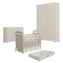 Ver imagem 1 de Quarto de Bebê Zaki com Berço Americano Danny Areia Acetinado com Colchão Gazin - Reller