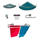 Ver imagem 1 de Kit Para Banheiro Luxo Premium Alumínio Modelado Vidro Fumê