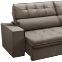 Ver imagem 5 de Sofá 3 Lugares Retrátil Reclinável Chaise Direito 243cm Solin F04 Veludo Marrom Claro - Lyam