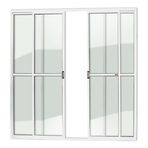 Porta Balcão Alumínio 4F.210 x 240 V.Liso Branco Brimak