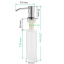 Ver mais imagens de Dispenser Detergente Porta Sabonete Liquido Embutir 350ml Inox 304 Escovado