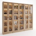 Ver imagem 2 de Kit 3 Armários para Escritório com 2 Portas de Vidro com LED 171,5x60cm ME4205 Yescasa Branco