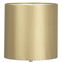 Abajur Eros Touch Cilindrico Shantung Dourada Base Dourada Q - 2