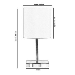 Abajur Eros Touch Cilindrico Shantung Dourada Base Dourada Q - 3