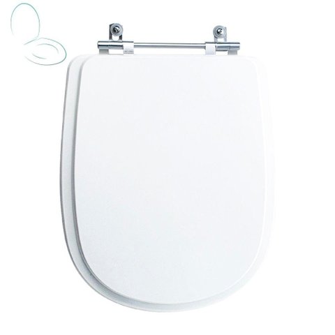Assento Sanitário Tampa de Vaso Branco Mdf Laqueado Paris para Bacia Ideal Standard
