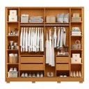 Ver imagem 5 de Guarda-roupa Casal 6 Portas 4 Gavetas com Led Napoli Albatroz