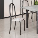 Ver imagem 2 de Kit 6 Cadeiras Tubular 96x36x41 cm Iris B Prata/Botanic Bege/Mart