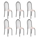 Ver imagem 1 de Kit 6 Cadeiras Tubular 96x36x41 cm Iris B Prata/Botanic Bege/Mart