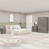 Quarto Solteiro Completo London 4 Peças Menu Móveis Cinza - 1