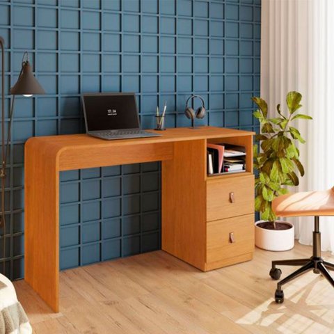 Escrivaninha para Quarto 127 Cm com 2 Gavetas Alice Jcm Cinamomo