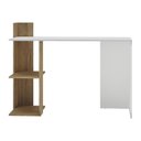 Ver imagem 2 de Escrivaninha Mesa para Computador Dubai Multimóveis V6002 Branca/rustic Branco/rustic